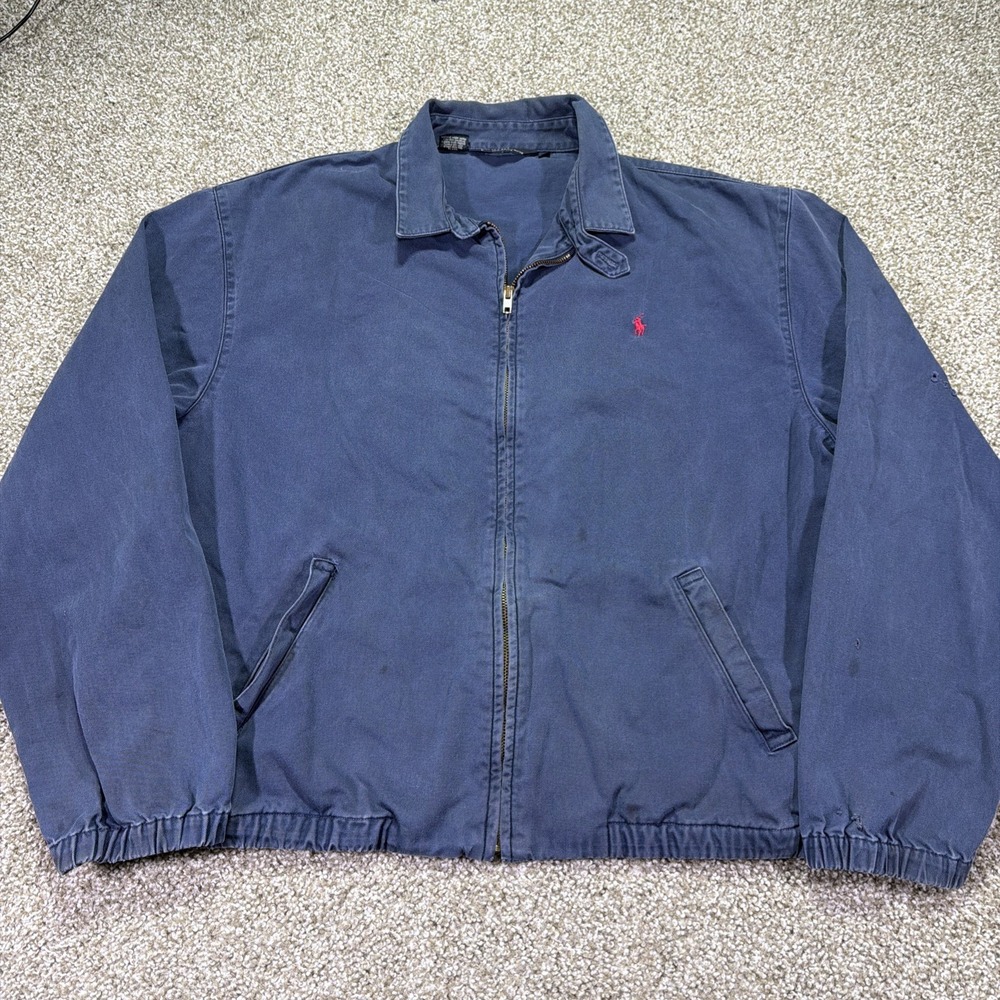 Polo Ralph Lauren Bi Swing Jacket Navy Blue Distressed USA Made XL